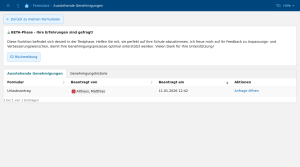 Vorschau von Ausstehende Anträge